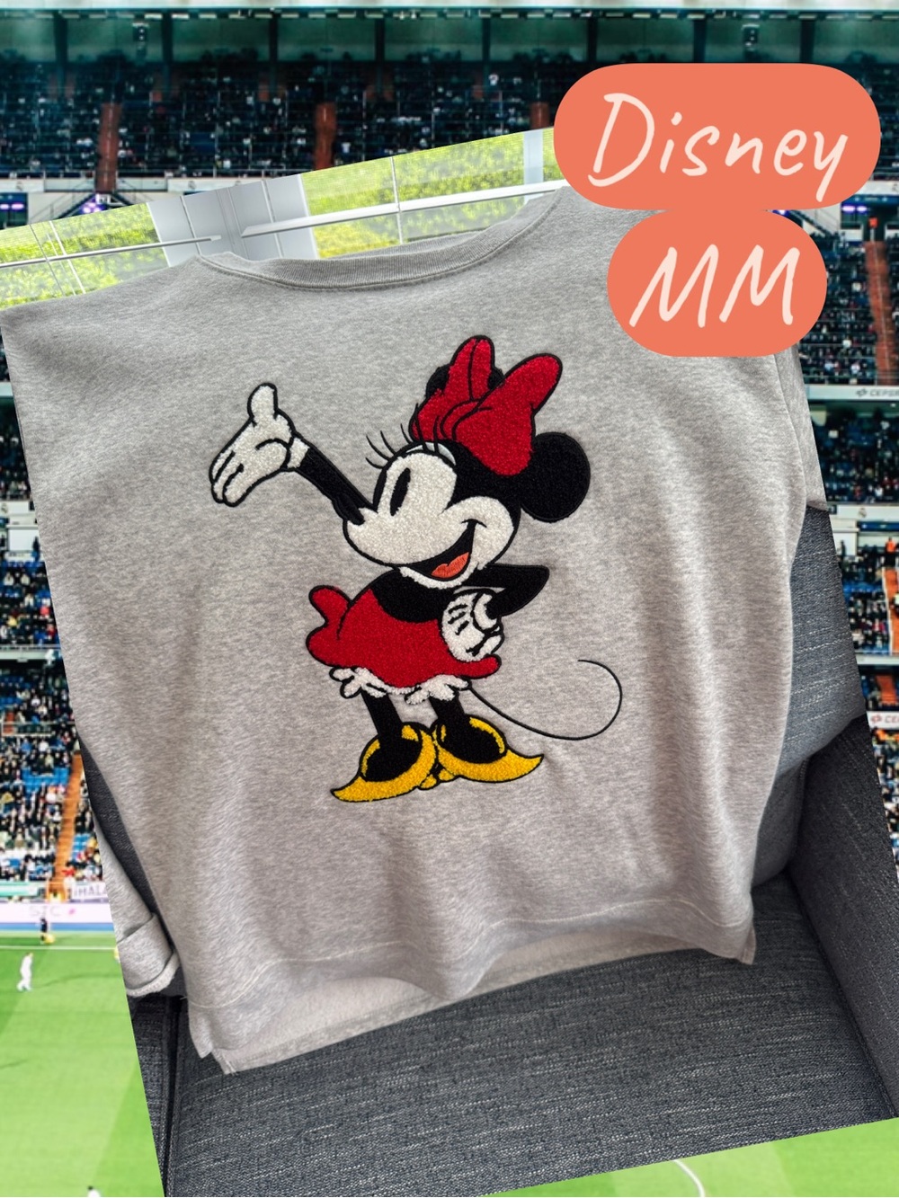 Disney Grey Sweatshirt with Red Minnie Embroidery and Yellow Shoes